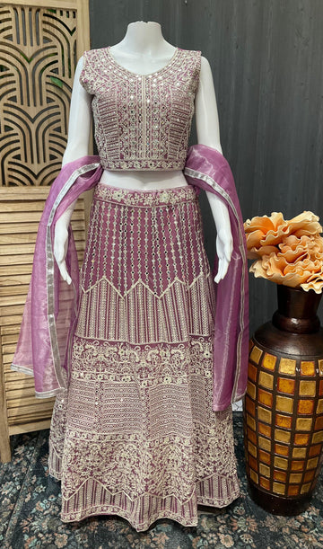 Pastel Color Heavy Work Lehenga Set - Party & Wedding