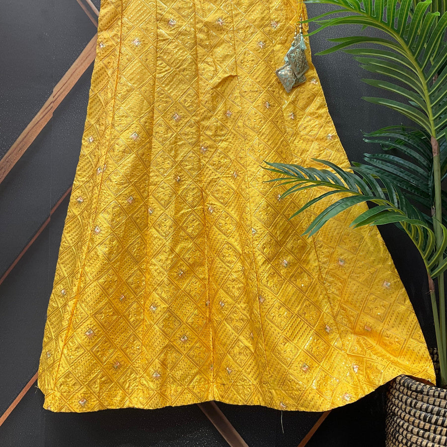 Yellow Party Wear Lehenga Skirt - Premium Quality