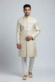 Plus Size Party Wear Silver Men’s wear  Sherwani set