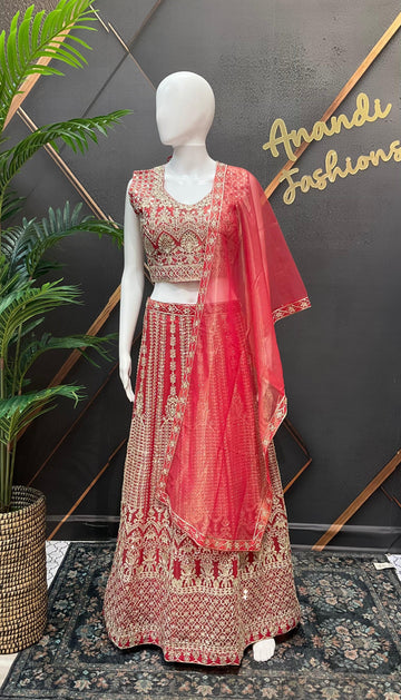 Heavy Embroidery Party Wear Lehenga Set - Bridal & Wedding