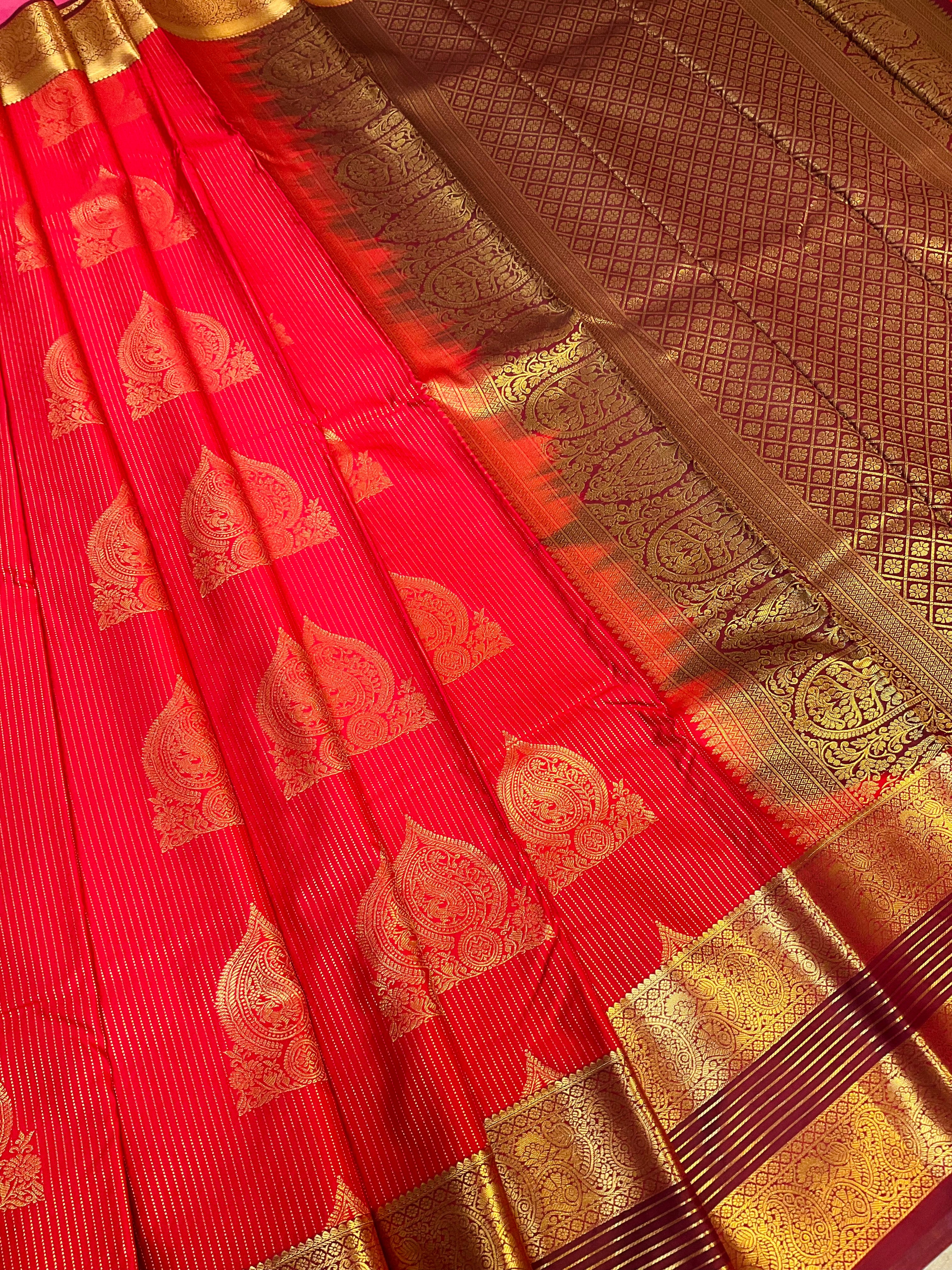 Red - Semi Silk Kanjeevaram Saree