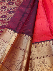 Semi silk Red Kanjeevaram saree