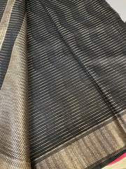 Black Cotton Silk saree