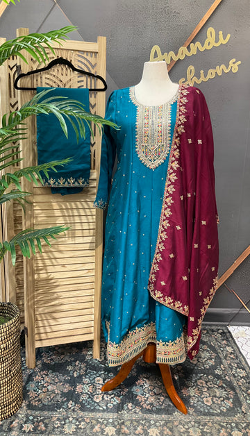 Plus size Party Wear Anarkali Kurti set- Size 46/48