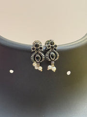 German Silver Black Peacock Necklace set