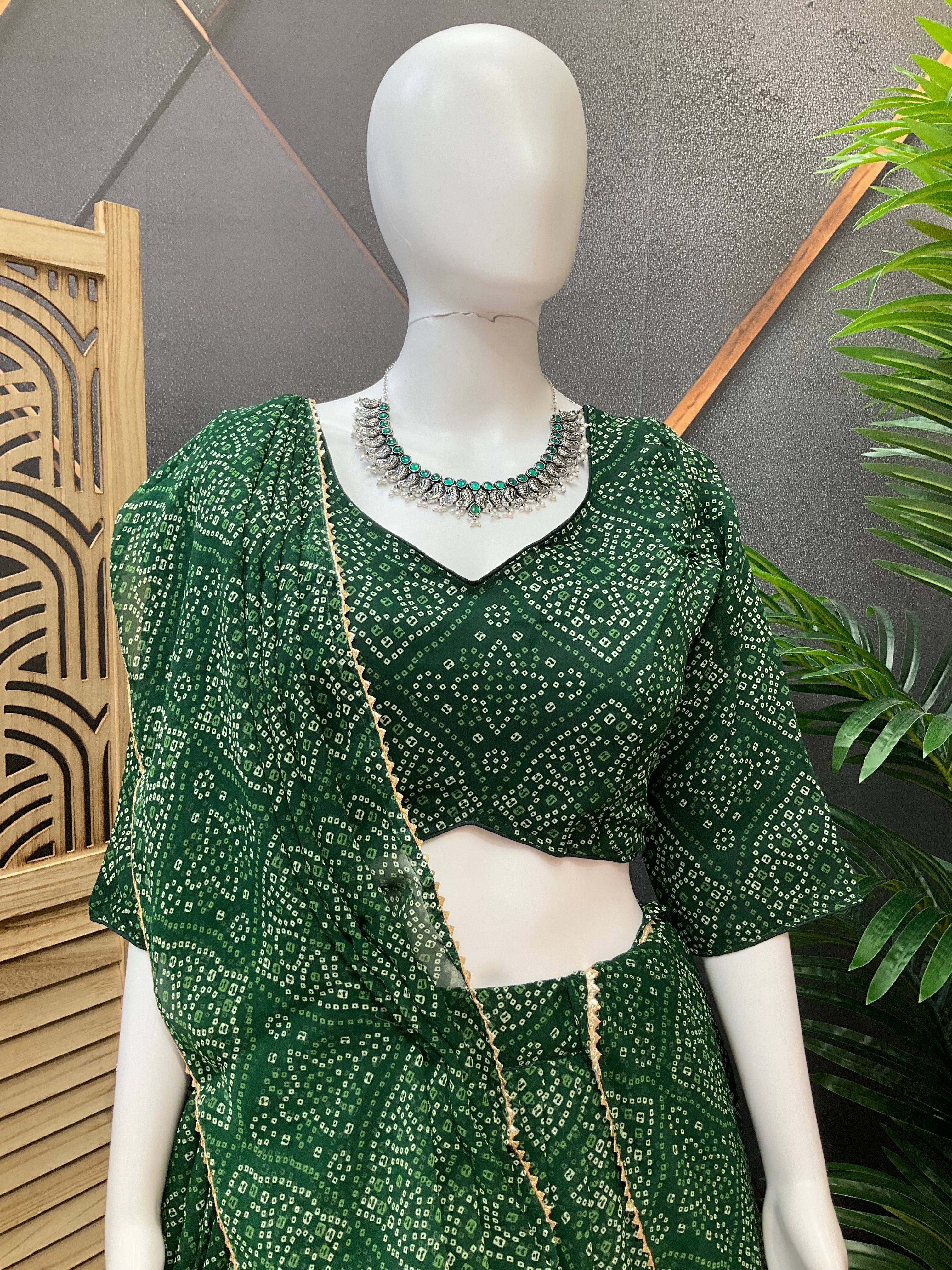 Size 40-Garba Special -Georgette Bandhini Chaniya Choli/Lehenga sets