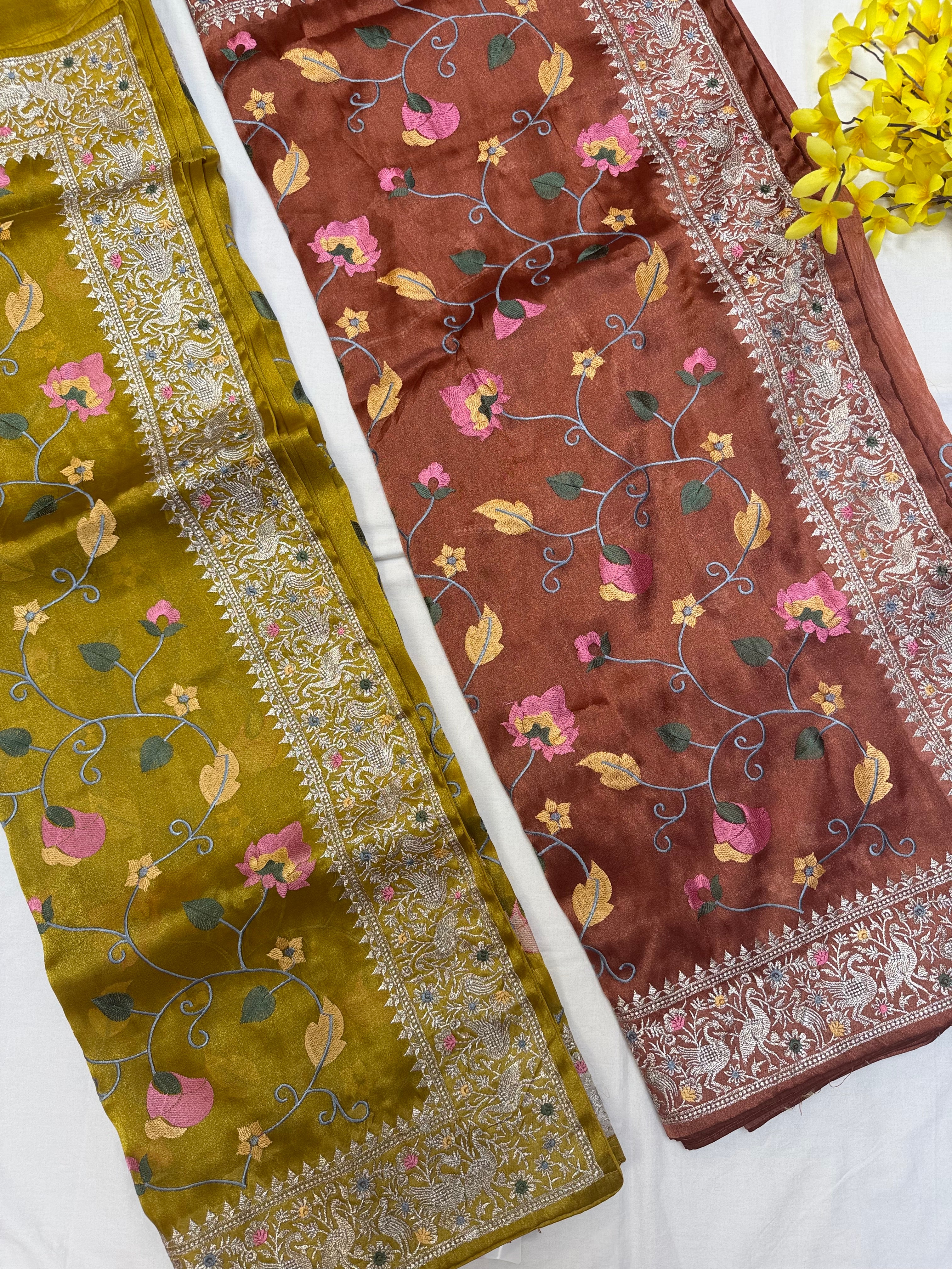 Party Wear - Tissue Organza Saree