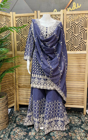 Heavy Designer Embroidery Sharara Set - Premium Party Wear