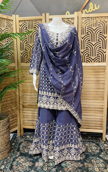 Heavy Designer Embroidery Sharara Set - Premium Party Wear