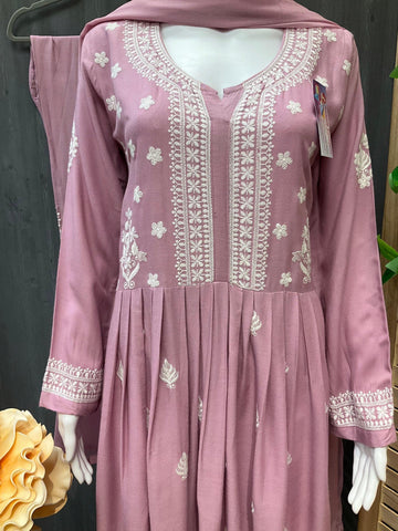 Light purple chikankari kurti set- Size 38/US XS