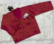 Long Sleeve Blouse - Gorgeous Saree and Skirt Brocade Blouse with Pattern