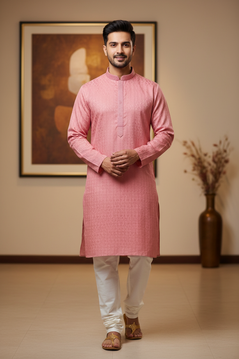Fancy Silk Kurta Pajama Set Size 36 - Premium Mens Ethnic Wear