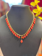 Cute -Orange Tulip flowers chain/necklace