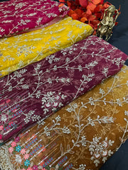 Net Heavy Party Wear Saree with Shaded Design - Elegant Sophisticated