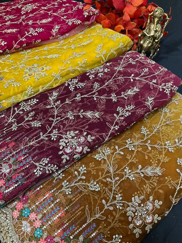 Net Heavy Party Wear Saree with Shaded Design - Elegant Sophisticated