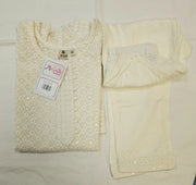 Girls- White Chikankari Kurti Set Size 24/26/28