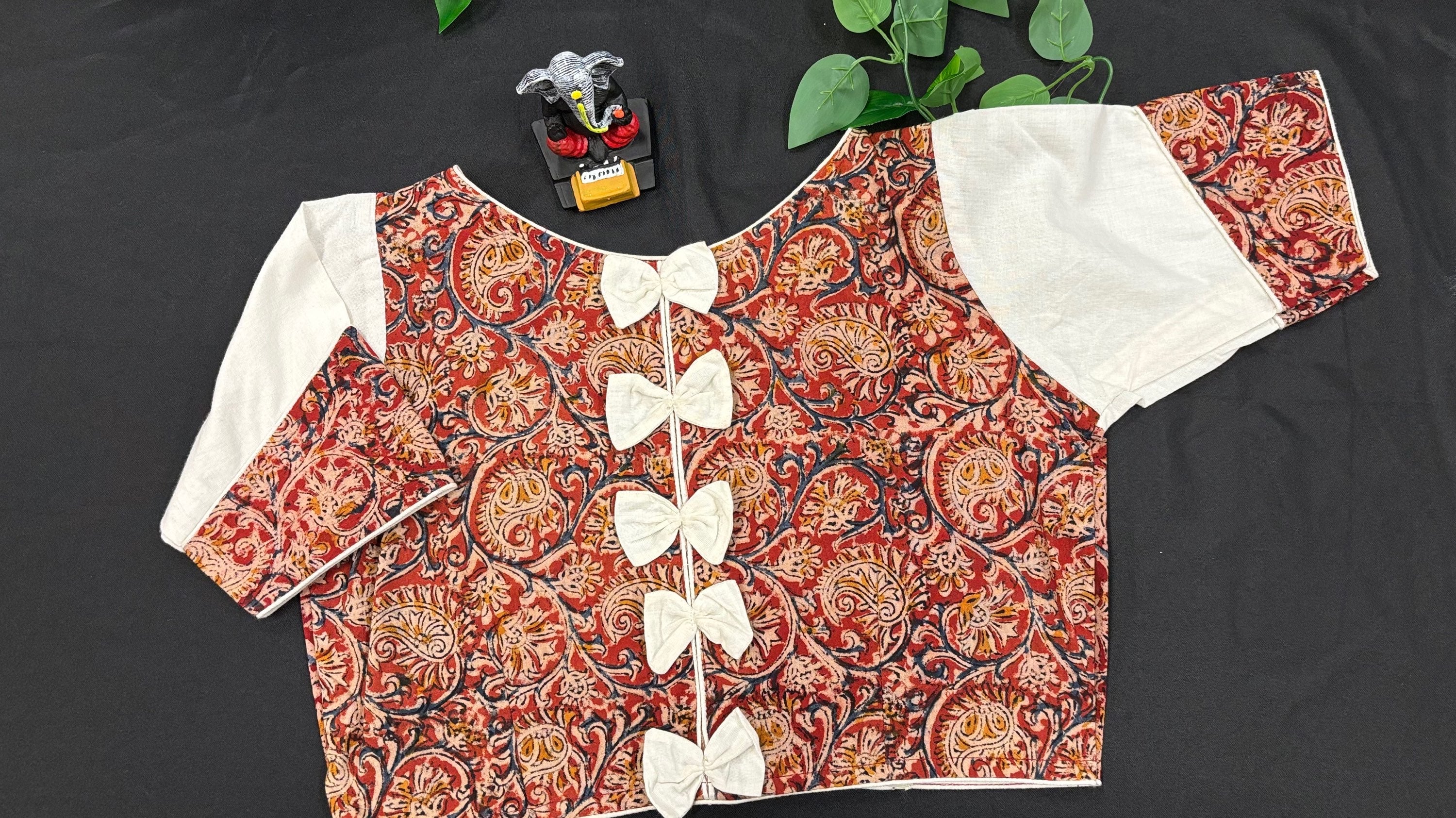 Pure Cotton High Neck Kalamkari  Blouse image 1