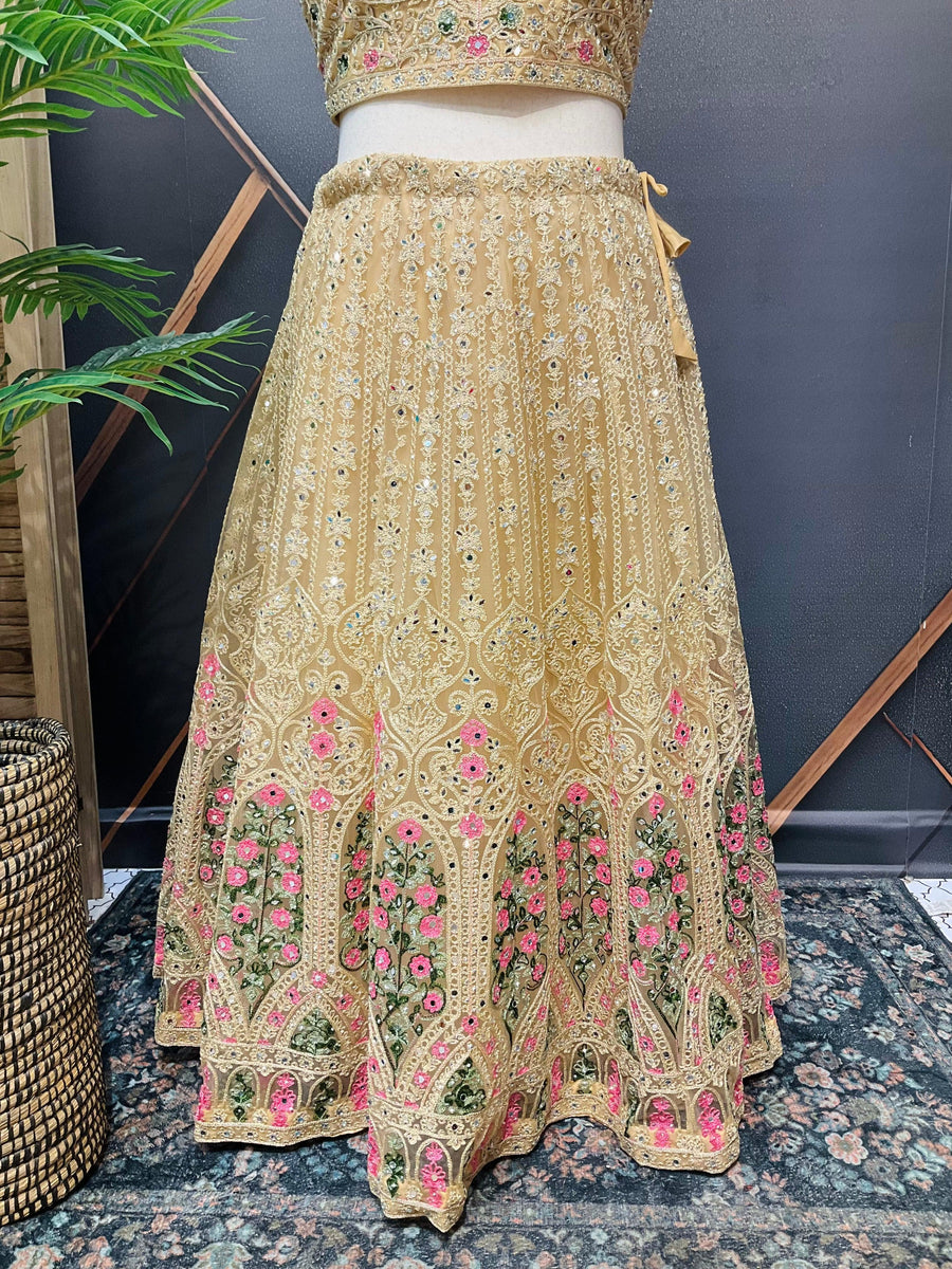 Plus Size Heavy Work Lehenga Set - Net Fabric Party Wear