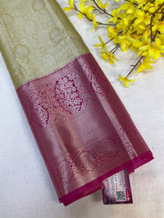 Green Semi Silk Tissue Kanjeevaram Saree