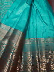 Rama Blue Semi Silk Kanjeevaram Saree