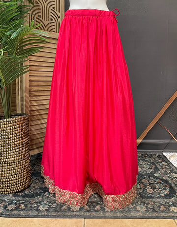 Size 38- Pink Heavy Embroidered Party Lehenga Set with Long Top