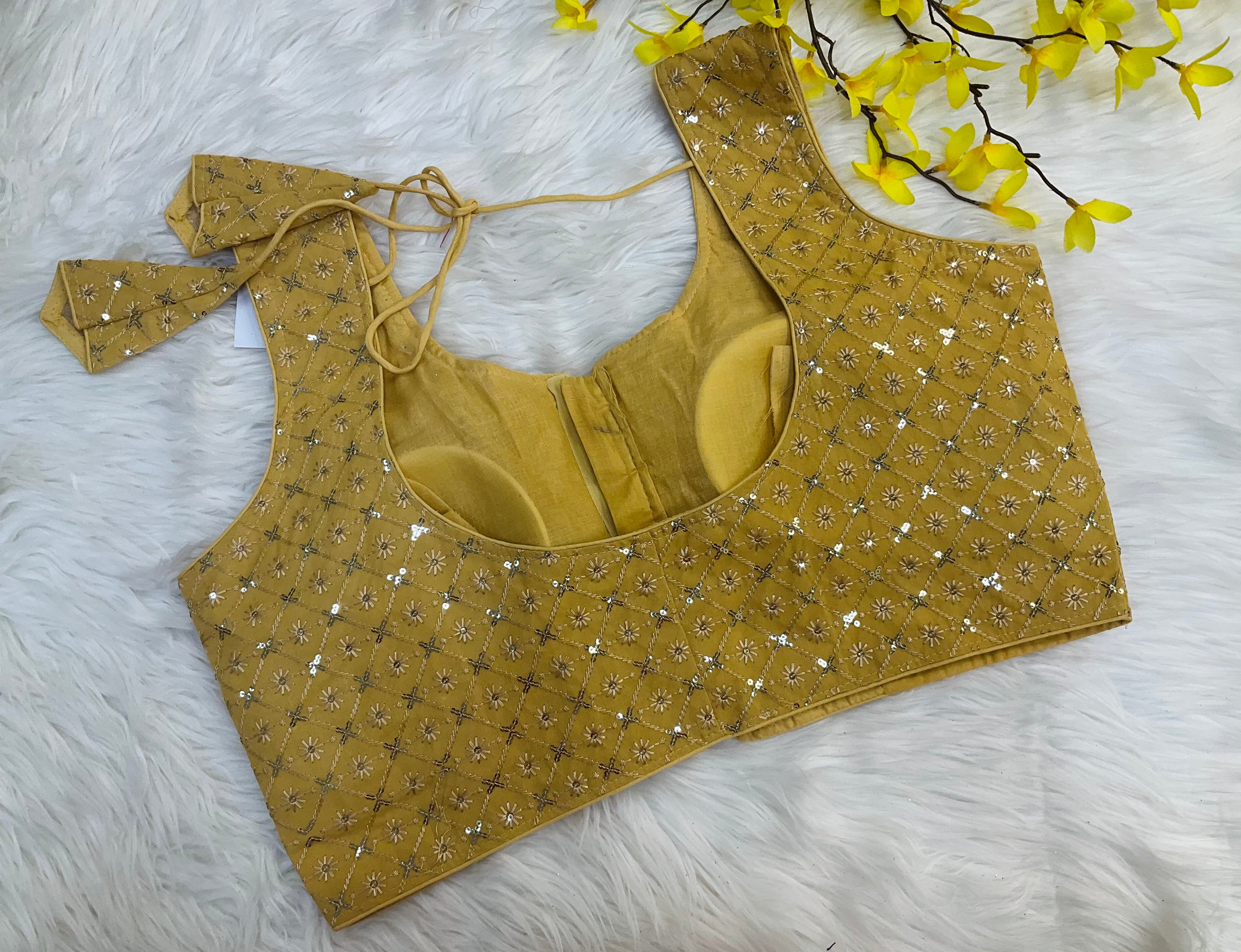 Front Opening Gold Blouse - Size 44