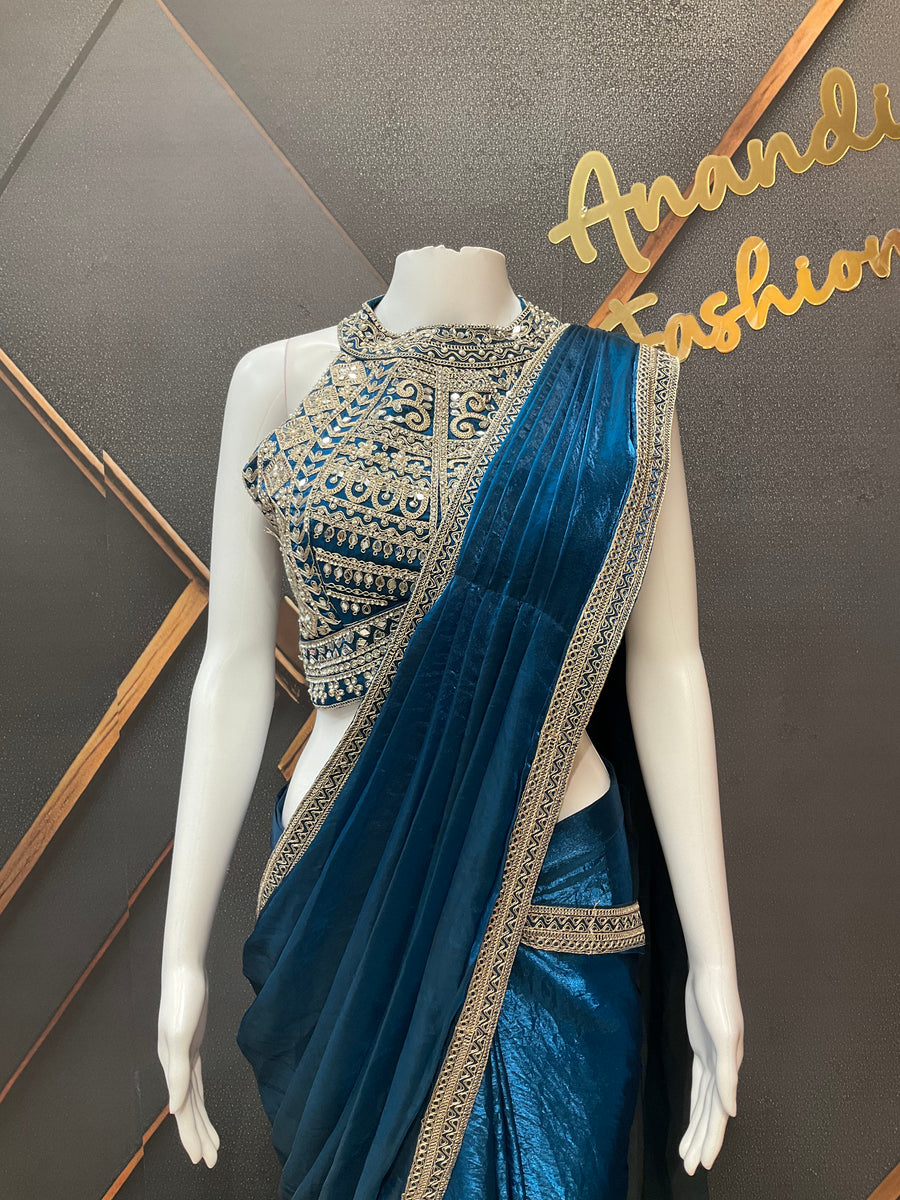 Blue Ready to Wear Party wear saree