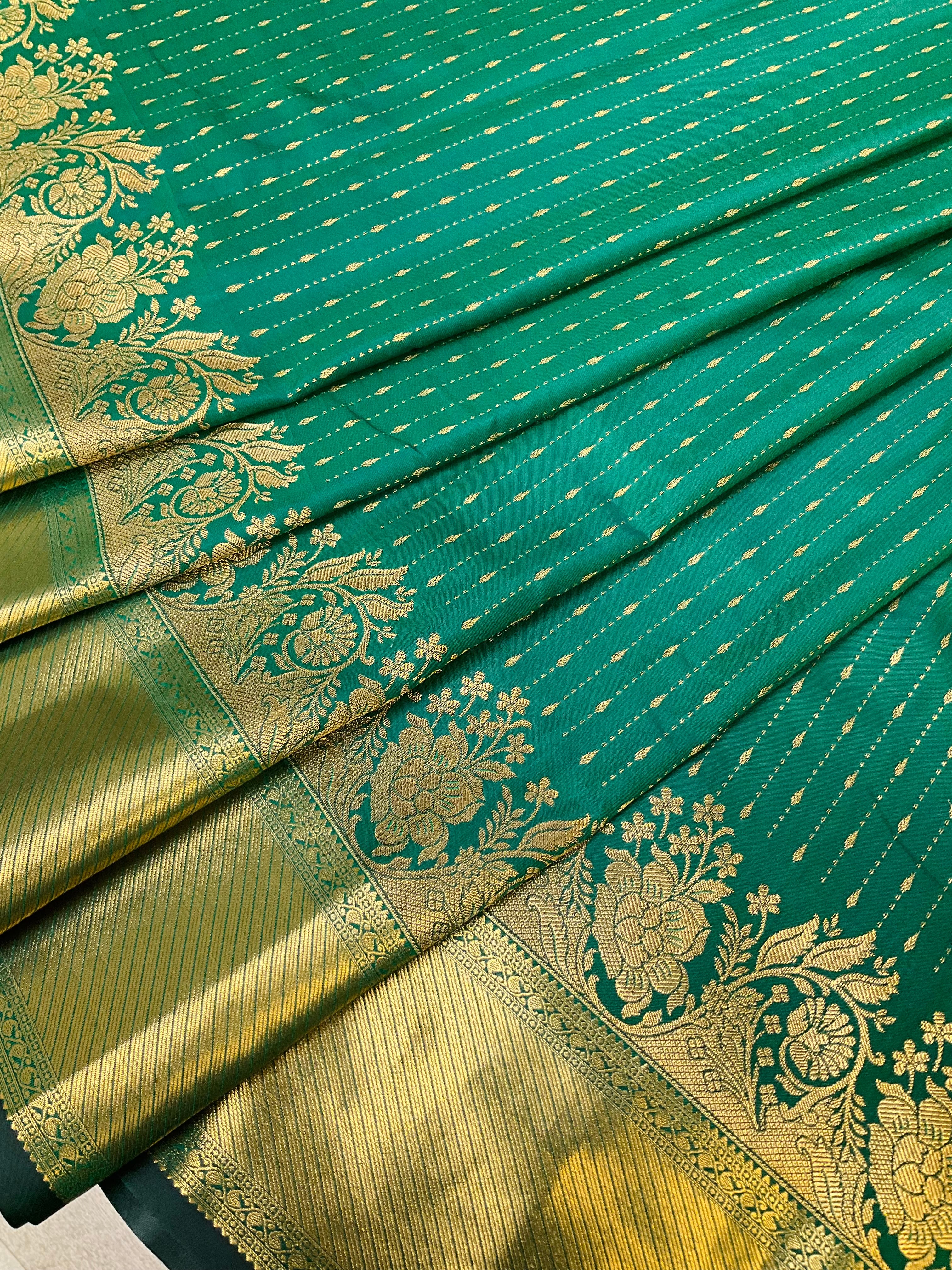 Green Semi Silk Kanjeevaram Saree
