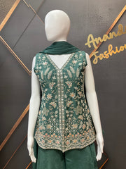 Green Party Wear Palazzo set