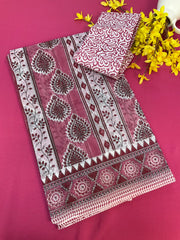 Super Net/ Cotton Printed White Sarees