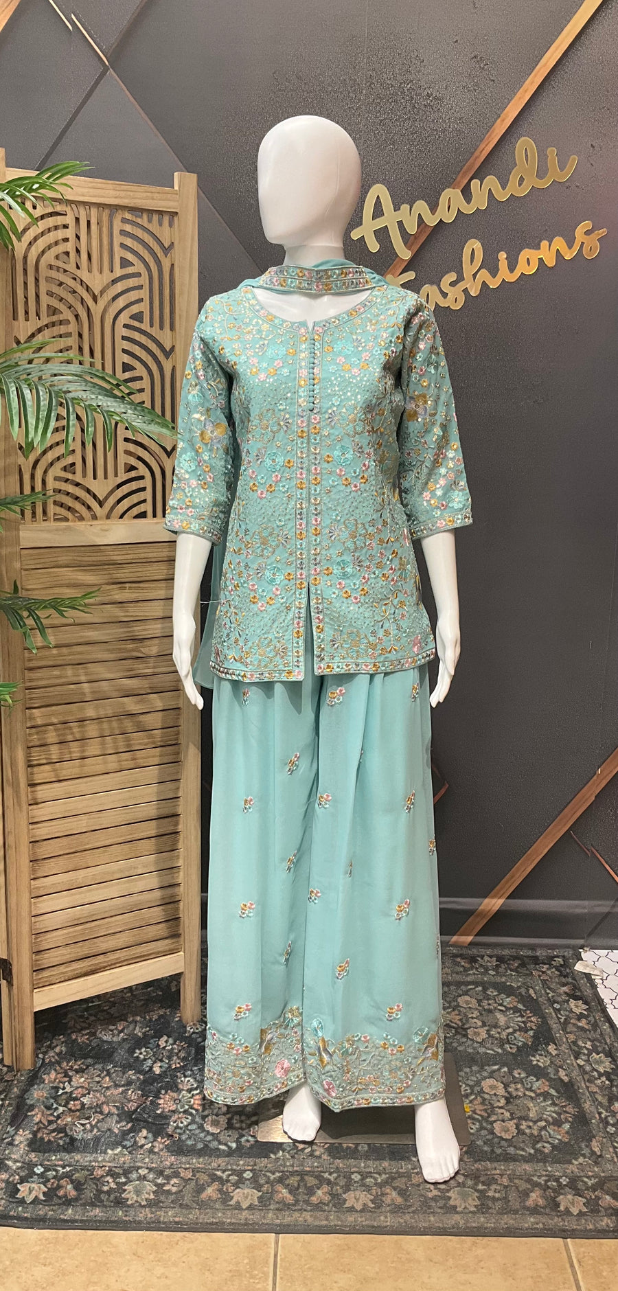 Teenage Girls Blue Palazzo set