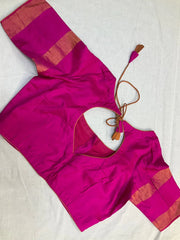Premium Blue Checks Uppada Silk Saree with Stitched Blouse