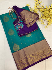 Vintage Semi Silk Kanjeevaram Saree with stitched Blouse