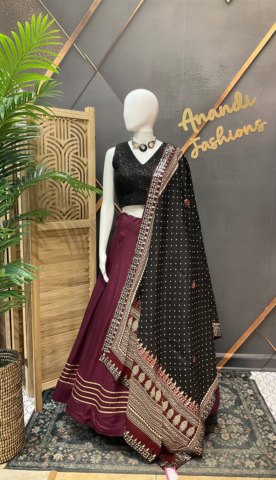 Black & White Combo Mix & Match Lehenga / chaniya choli set