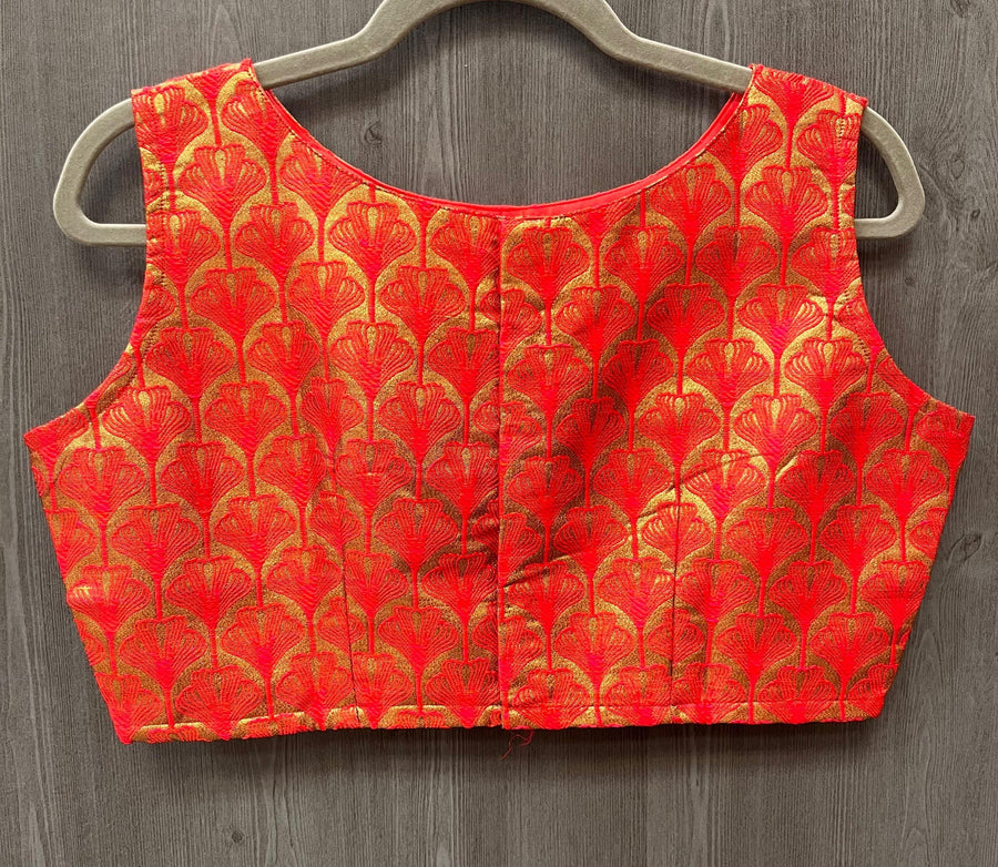 Size 38-Boat Neck Brocade Blouse