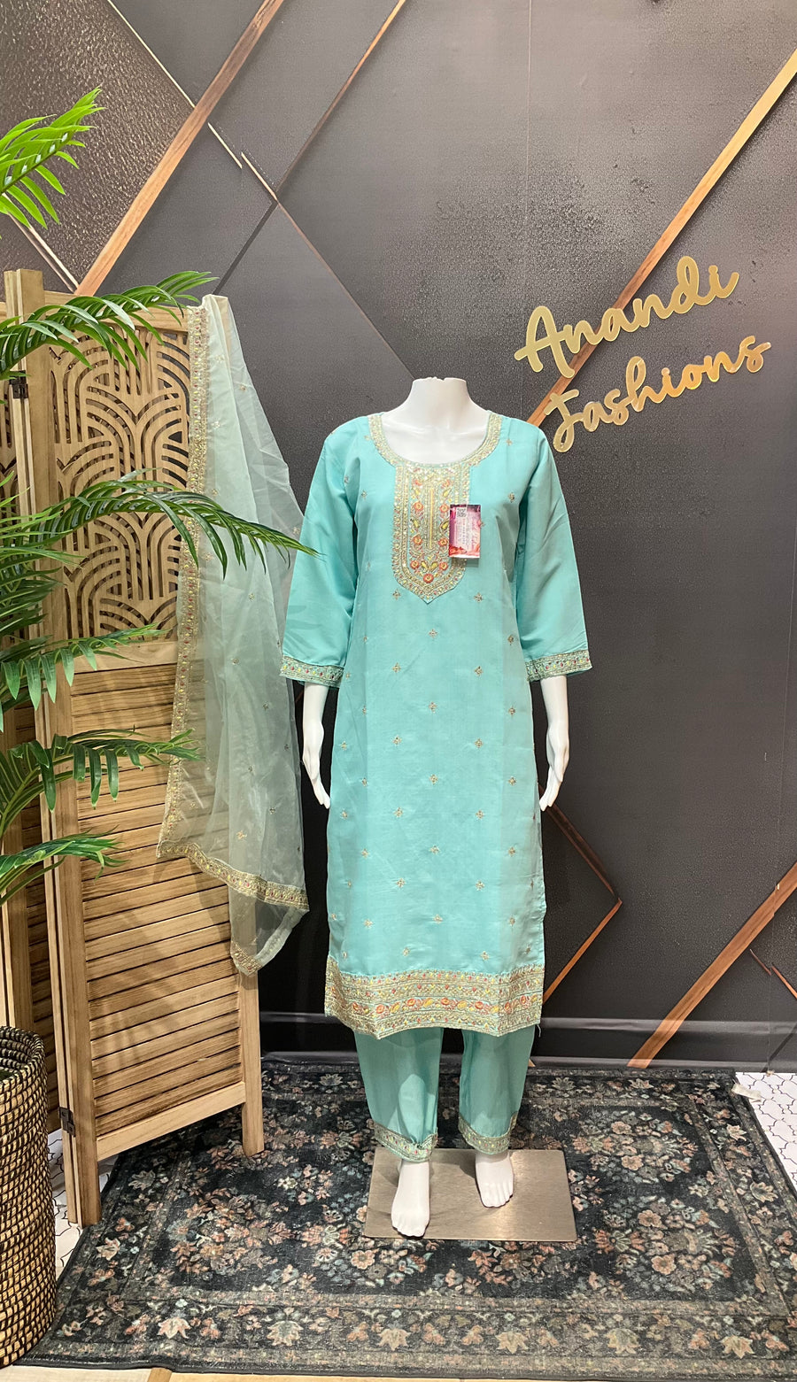 Pastel sea Green Kurti set