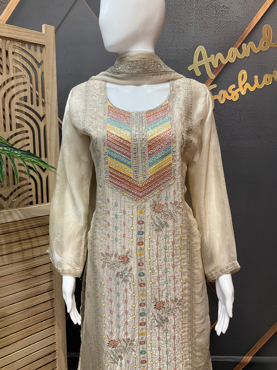 Grey Party Wear kurti set