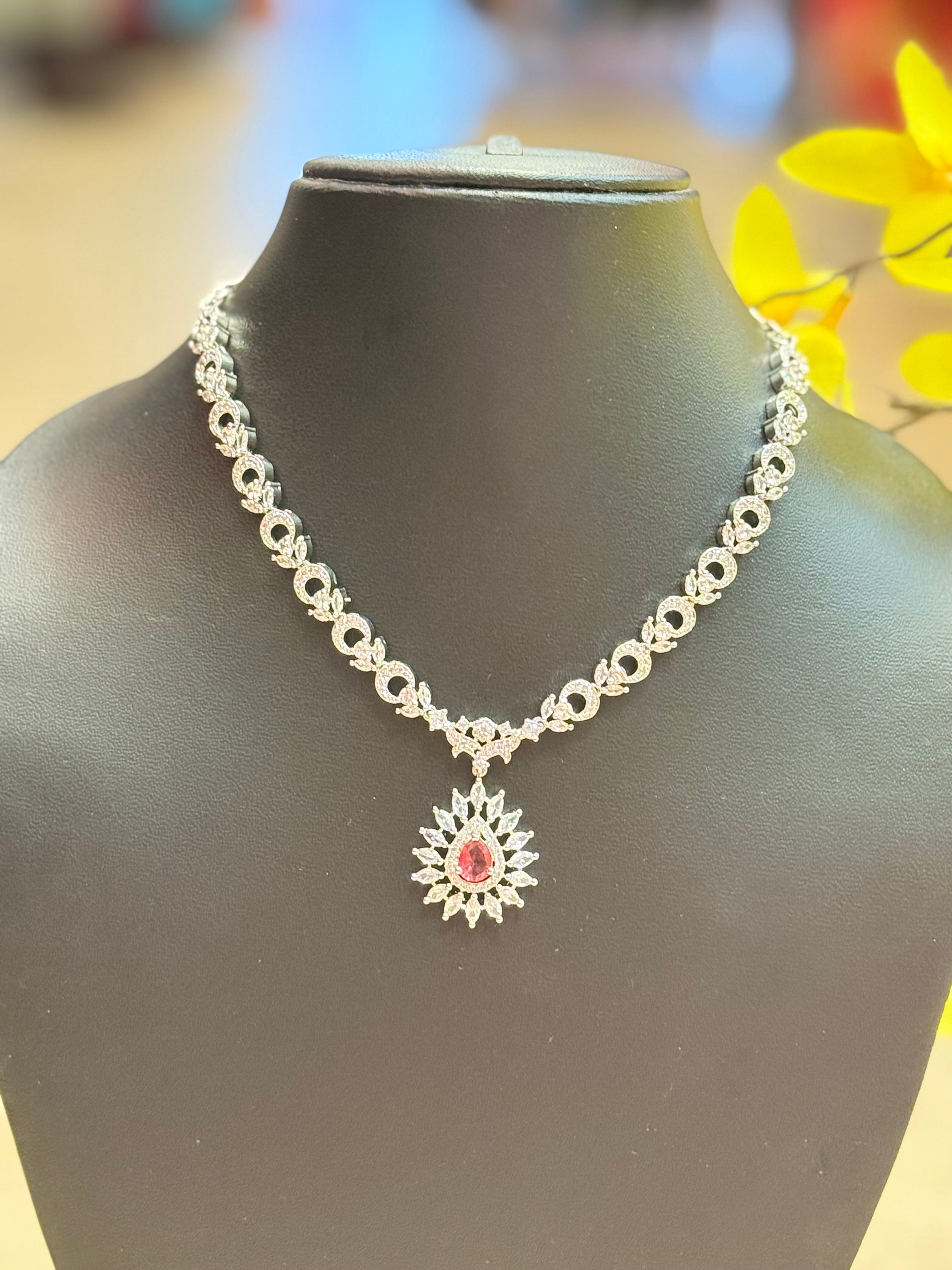 Silver Finish Necklace set