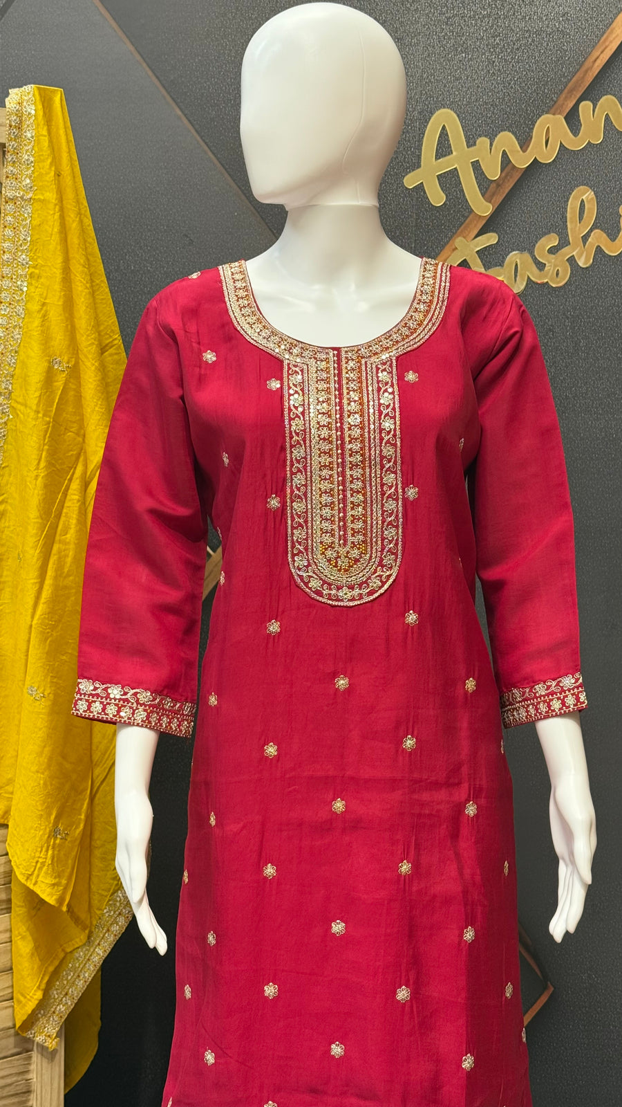 Red Party Wear Kurti set