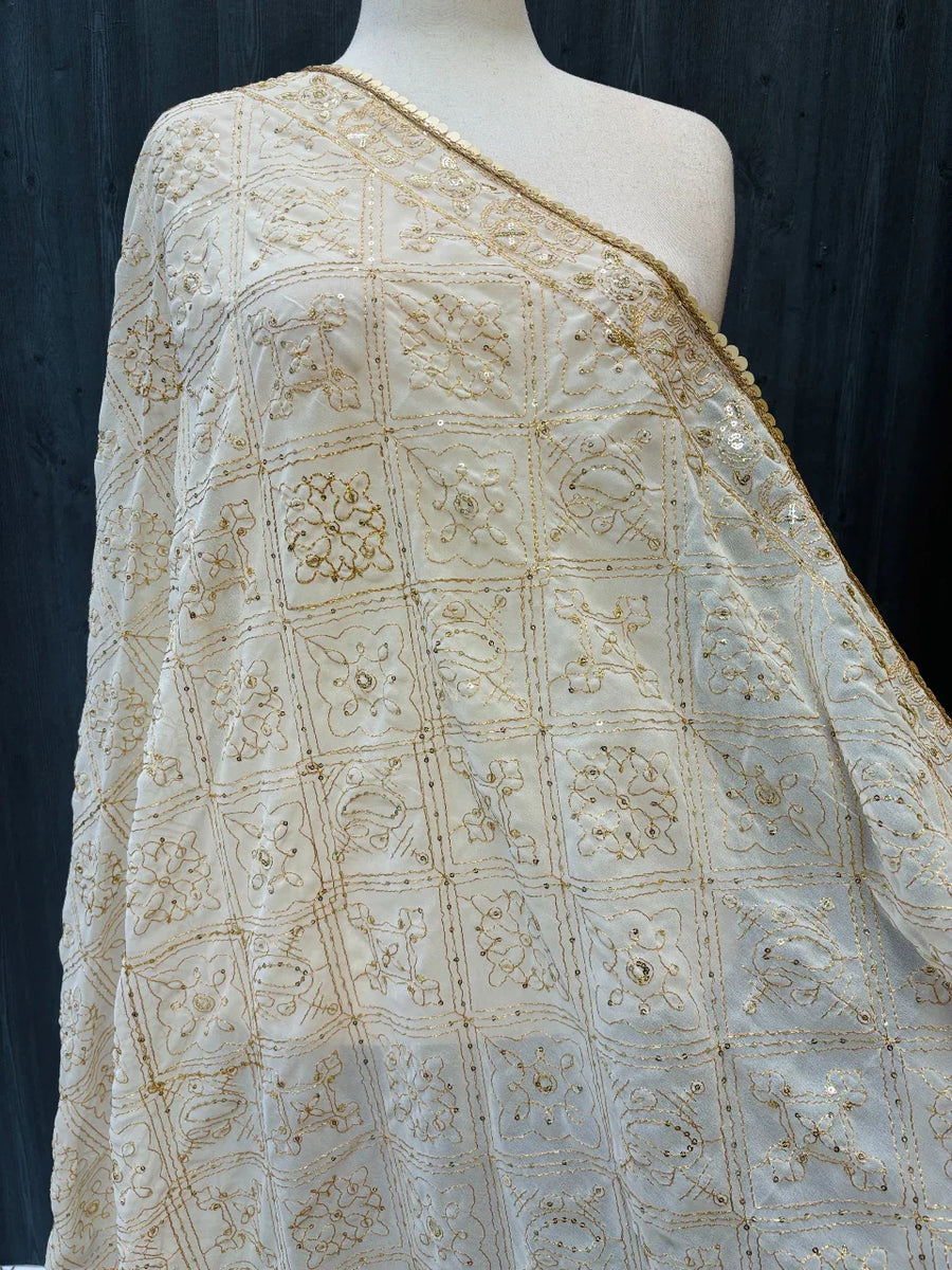 Gold Zari Embroidery Duppattas