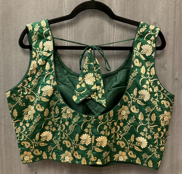 Brocade Floral Design Blouse Size 42 (Fits up to 44) - Designer Blouse
