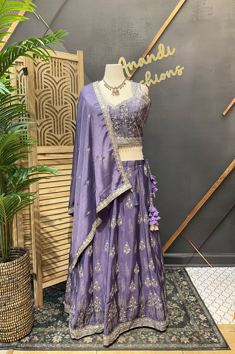 Pastel Purple Plus Size Lehenga Set