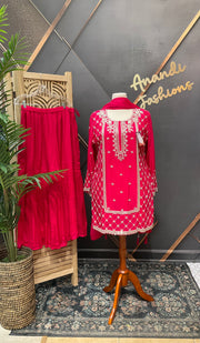 Plus size pink sharara set