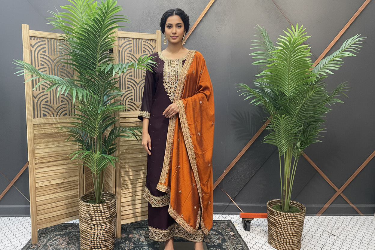 Size 44/46 - Party Wear Kurti/Chudidhar set with Palazzo pant