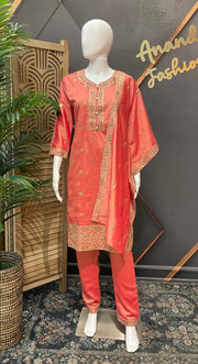 Teenage Girls - Peach Color Kurti set