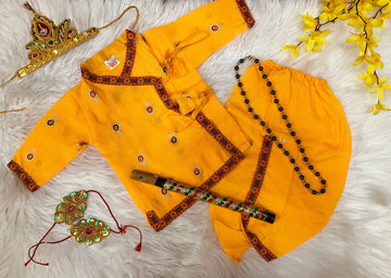 Pure Cotton Krishna Costume/Dress with Accessories - Complete Set