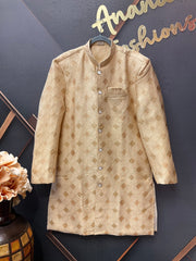 Plus Size Party Wear Gold Men’s wear Sherwani set