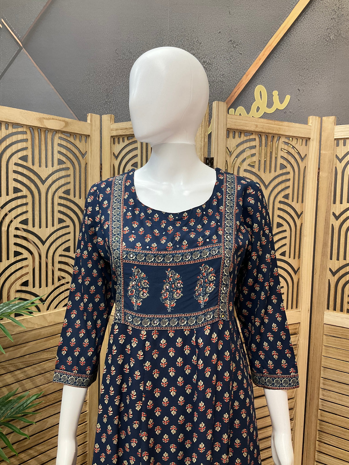 Pure Cotton - Blue long kurti