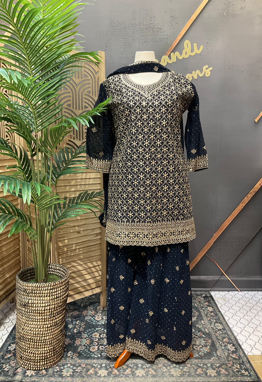 Plus Size - Party Wear Georgette Sharara Sets