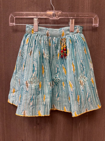 Little Girls Orange & Blue Lehenga Set Size 24 - Kids Ethnic Wear